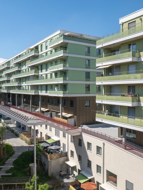 Architecture et Réalisation de CCHE pour le Quartier résidentiel à Bussigny Côté Gare Suisse