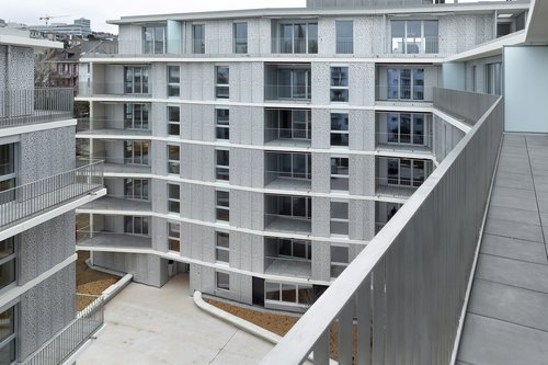 Architecture d'intérieur de CCHE des bâtiment de logements du Petit Mont-Riond Suisse