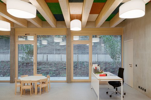 Architecture de CCHE pour l'école de Pont-Rouge à Lancy Genève Suisse