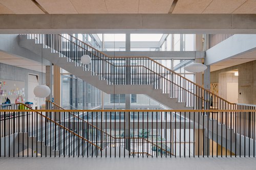 Architecture de CCHE pour l'école de Pont-Rouge à Lancy Genève Suisse