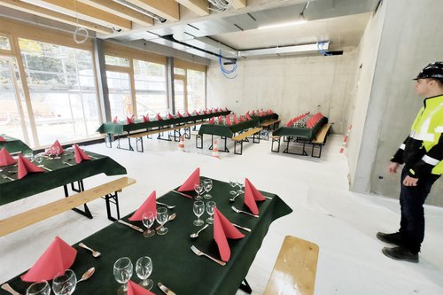 Actualité de CCHE pour le bouquet de chantier de l'école de Pont-Rouge à Lancy Suisse