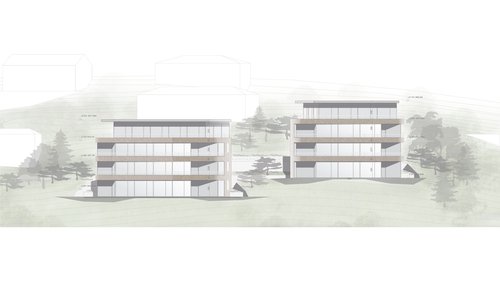 Architecture de CCHE de deux immeubles d''habitation 360° Suisse