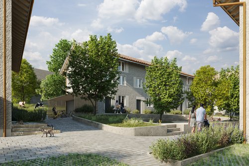 Développement d'un quartier résidentiel par CCHE à Gurmels en Suisse