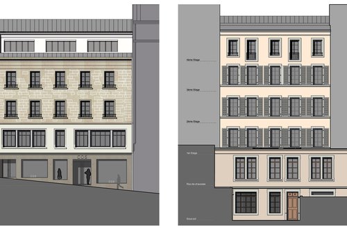 Transformation et Rénovation de CCHE d'un bâtiment à la rue de Bourg à Lausanne Suisse